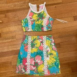 Lilly Pulitzer Skirt and Crop Top Set
